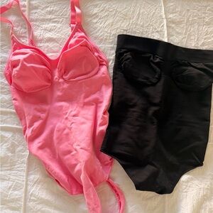 Pink and Black Women's Intimates Set